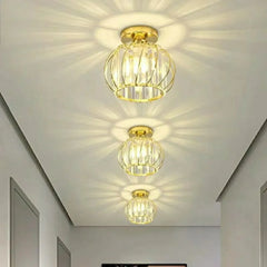 Lámpara de techo para pasillo de cristal tipo farol moderna LED