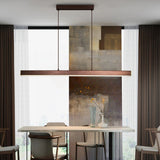 Lámpara colgante lineal LED de metal regulable en altura para comedor