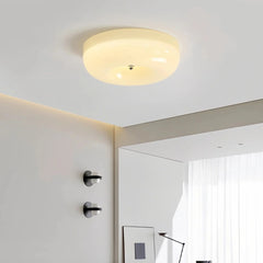 Plafón de techo de vidrio vintage LED regulable redondo para dormitorio