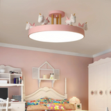 Lámpara de techo Unicornio macaron con LED regulable para dormitorio