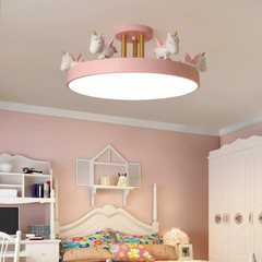 Lámpara de techo Unicornio macaron con LED regulable para dormitorio