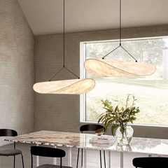 Lampara Colgante Seda LED Estilo Wabi Sabi para Comedor