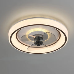 Ventilador de techo moderno con luz LED silencioso y temporizador para dormitorio