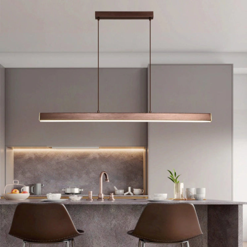 Lámpara Lineal Colgante Moderna Regulable en Altura de Metal para Comedor