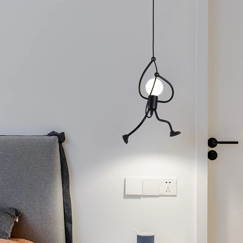 Lámpara Colgante de Hierro Creativa con Diseño de Pequeño Hombre