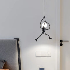 Lámpara Colgante de Hierro Creativa con Diseño de Pequeño Hombre
