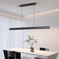 Lámpara Colgante LED Lineal Minimalista Ajustable en Altura para Comedor Moderno