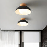 Lámpara de techo nórdica LED de metal y madera para pasillo