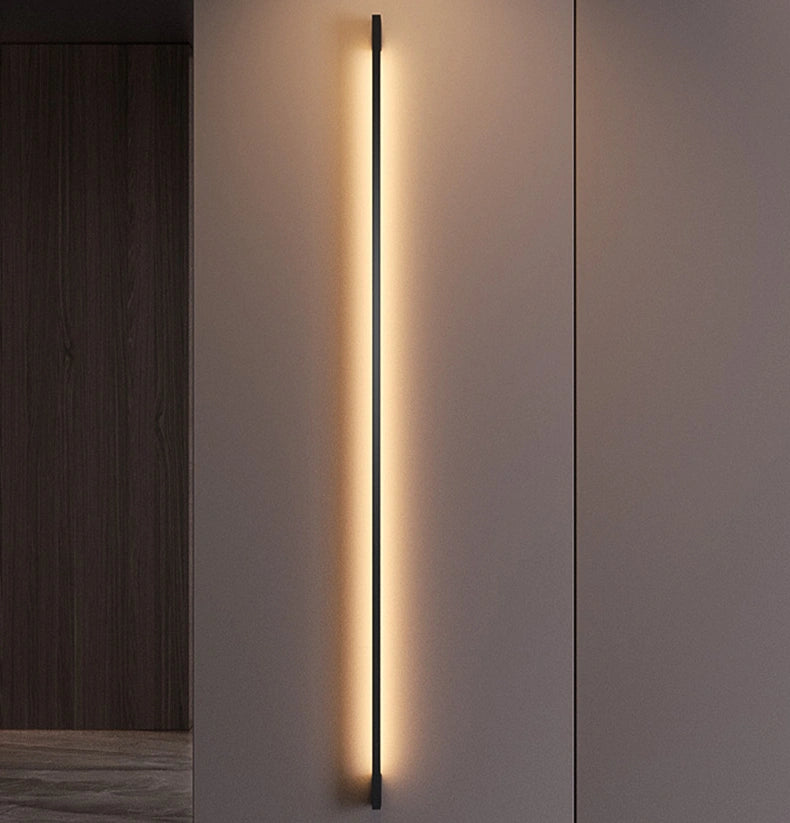 Aplique de Pared LED Lineal de Diseño Minimalista en Negro