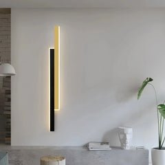 Aplique de pared largo moderno LED regulable bicolor para salón
