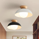 Lámpara de techo nórdica LED de metal y madera para pasillo