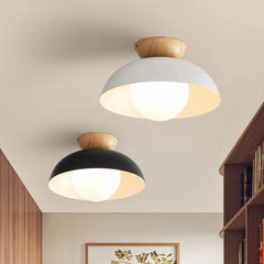 Lámpara de techo nórdica LED de metal y madera para pasillo