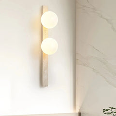 Aplique de pared de travertino largo con LED para salón moderno