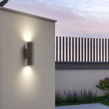 Aplique de pared exterior bidireccional de cemento cilíndrico IP65 moderno