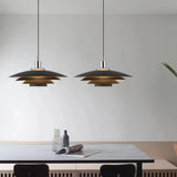 Lámpara colgante moderna LED de diseño con estructura escalonada para comedor
