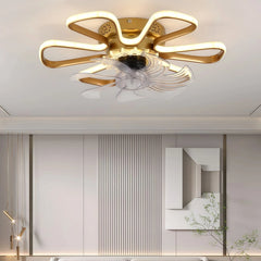 Ventilador de techo en forma de flor LED oscilante Ø50 cm para dormitorio