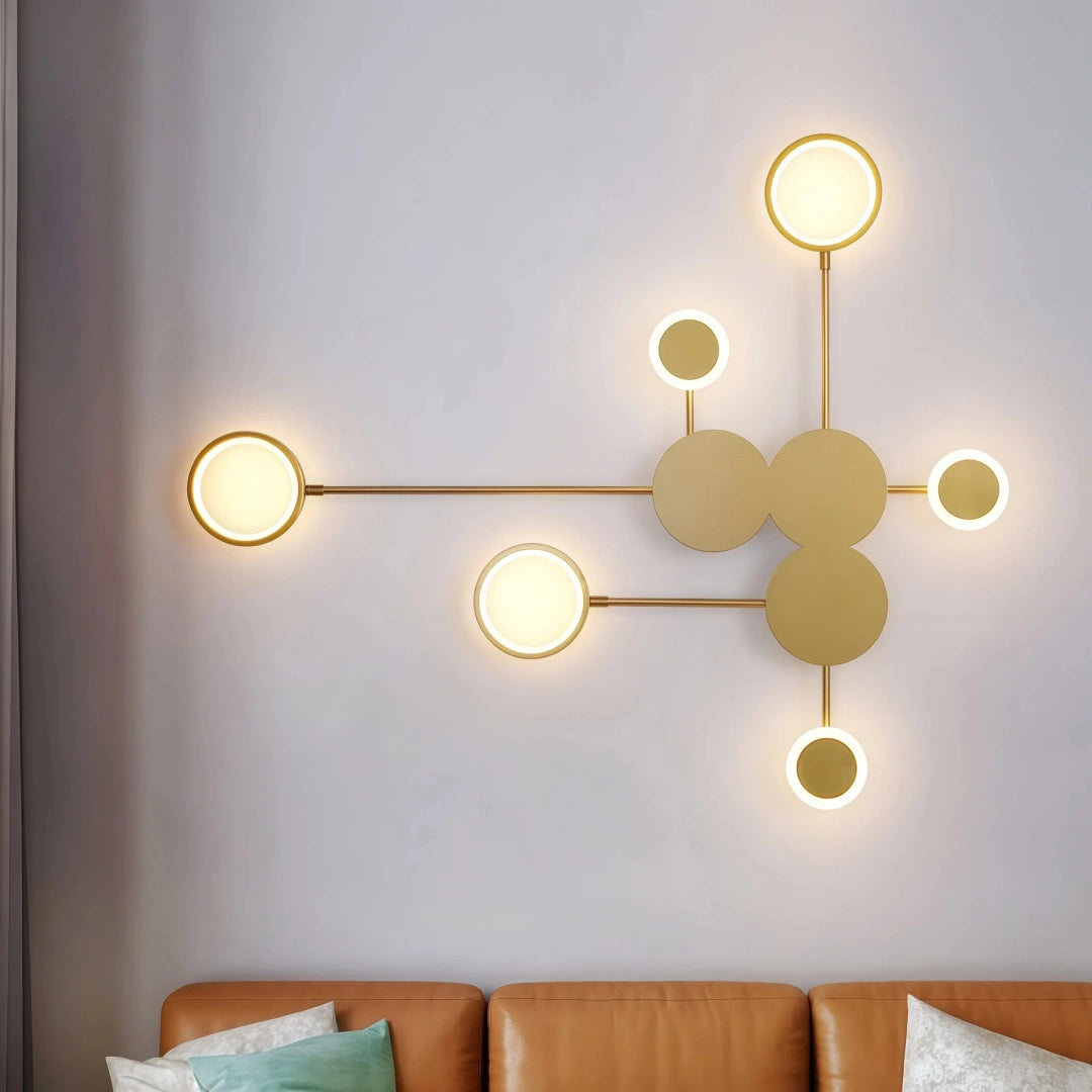 Aplique de pared LED de diseño moderno con 6 luces para salón