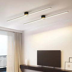 Lámpara de techo lineal moderna de metal LED para salón