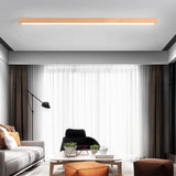 Plafón lineal de techo nórdico de madera LED para salón