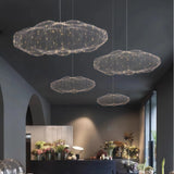 Lámpara colgante nube LED moderna de malla metálica para comedor