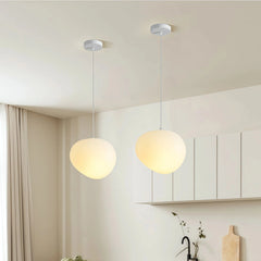 Lámpara colgante nórdica blanca LED regulable de diseño orgánico para comedor