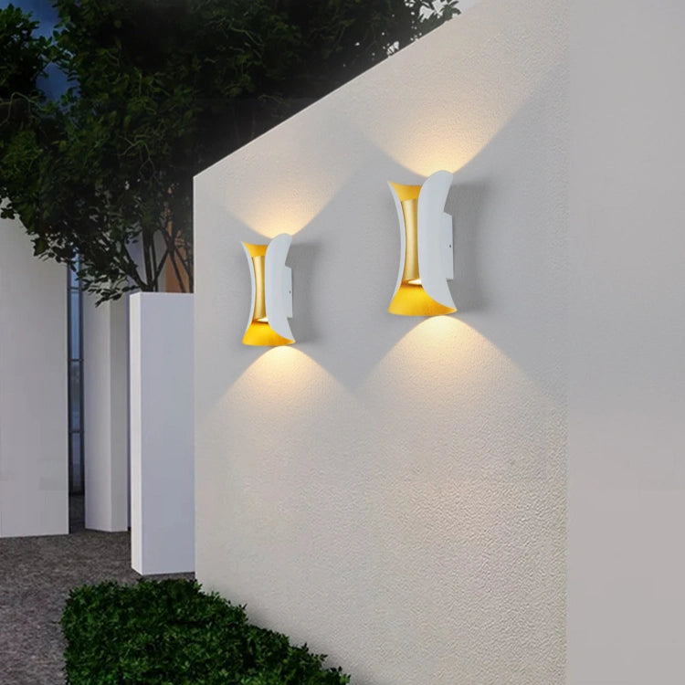 Aplique LED Exterior Bidireccional Moderno Curvo Impermeable Anticorrosión