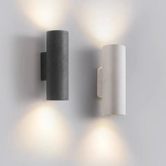 Aplique de pared exterior bidireccional cilíndrico de cemento moderno IP65