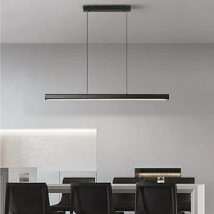 Lámpara Colgante LED Lineal Minimalista Ajustable en Altura para Comedor Moderno