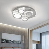 Ventilador de techo de cristal con luz LED silencioso de lujo Ø50 cm para dormitorio