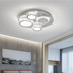 Ventilador de techo de cristal con luz LED silencioso de lujo Ø50 cm para dormitorio