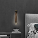 Lampara colgante de cristal moderna regulable en altura para mesita de noche