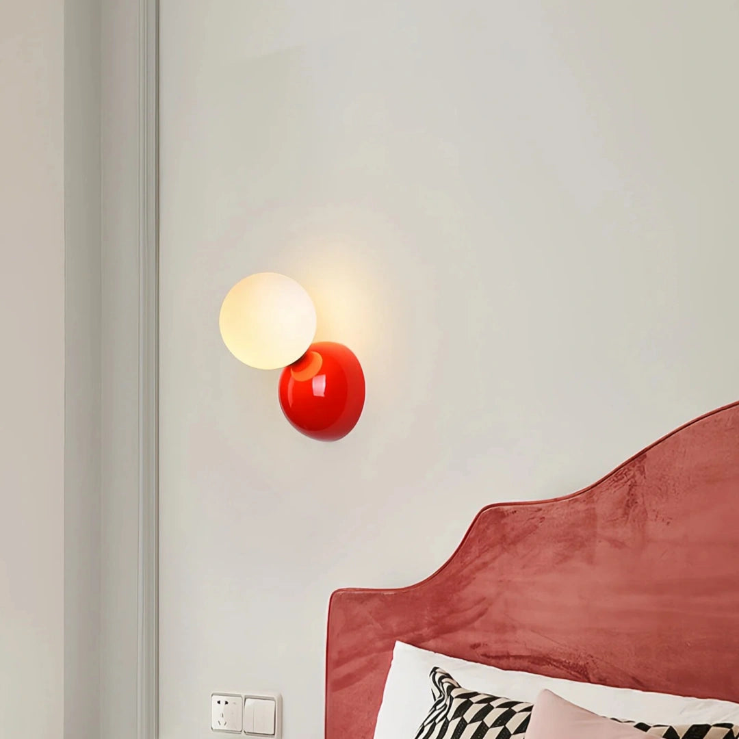 Aplique de pared esfera nórdico LED de acrílico para mesita de noche