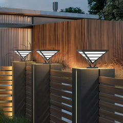 Sobremuro solar exterior LED IP65 de diseño geométrico para jardín