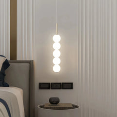 Lámpara colgante con globos de vidrio blanco LED de diseño moderno para dormitorio
