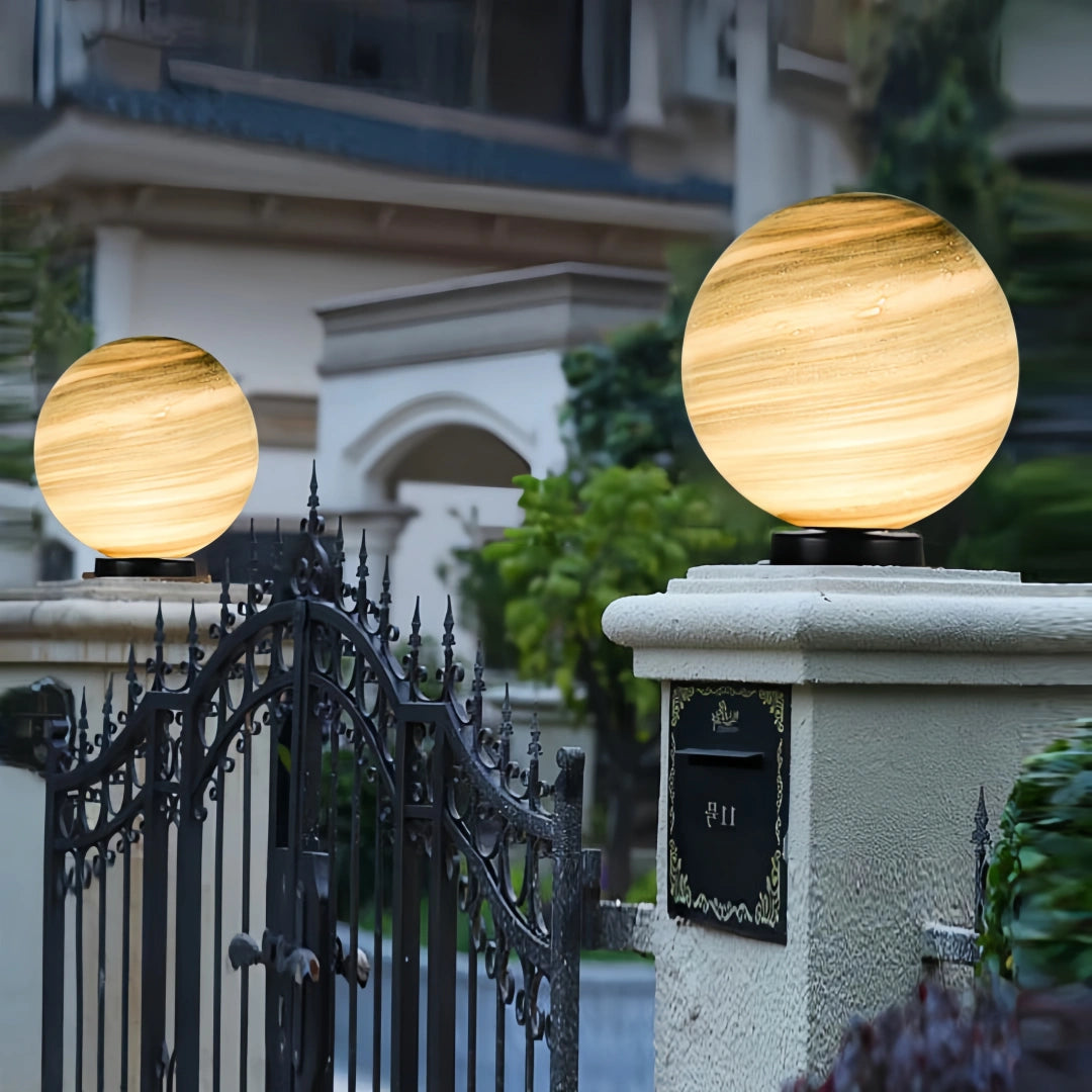 Sobremuro exterior moderno solar de vidrio diseño luna para jardín