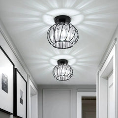 Lámpara de techo para pasillo de cristal tipo farol moderna LED