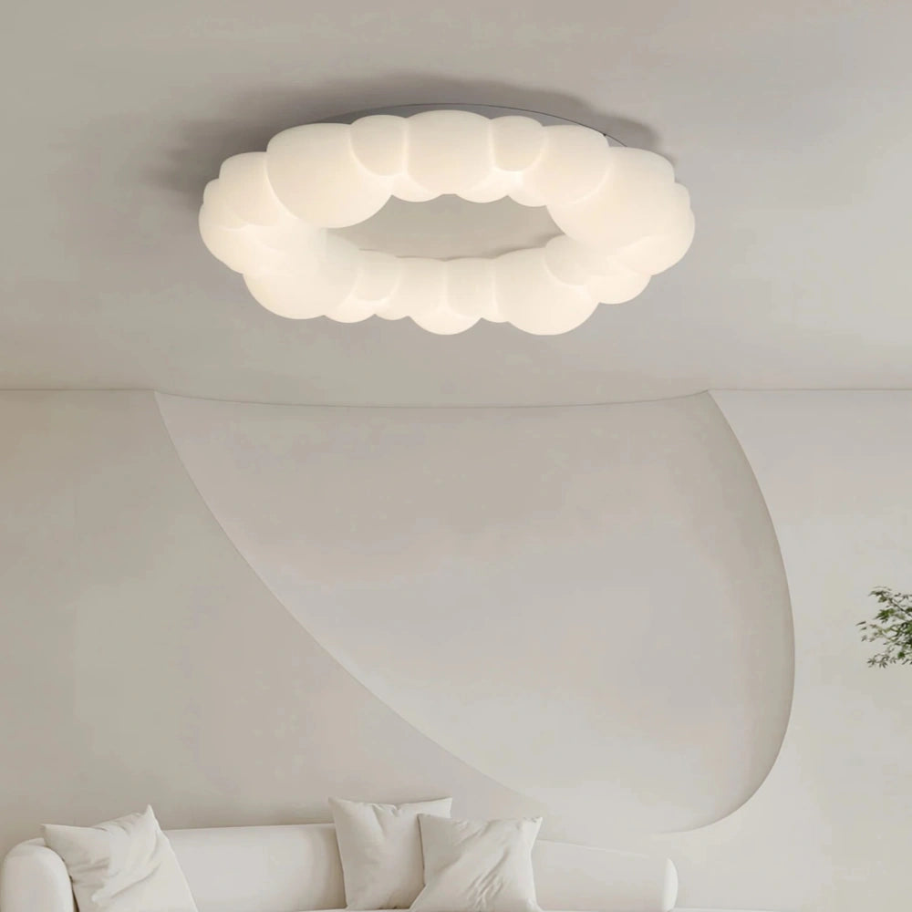Lámpara de techo nube LED regulable de diseño blanco para dormitorio