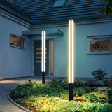 Baliza de jardín exterior LED IP65 moderna cilíndrica negra para caminos