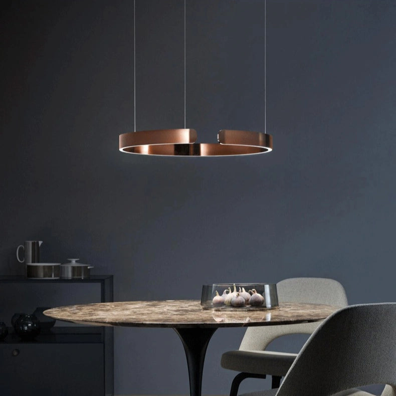 Lámpara Colgante Moderna LED de Forma Anular Regulable para Comedor
