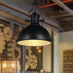 Lámpara colgante industrial vintage negra de metal para comedor Ø32 cm