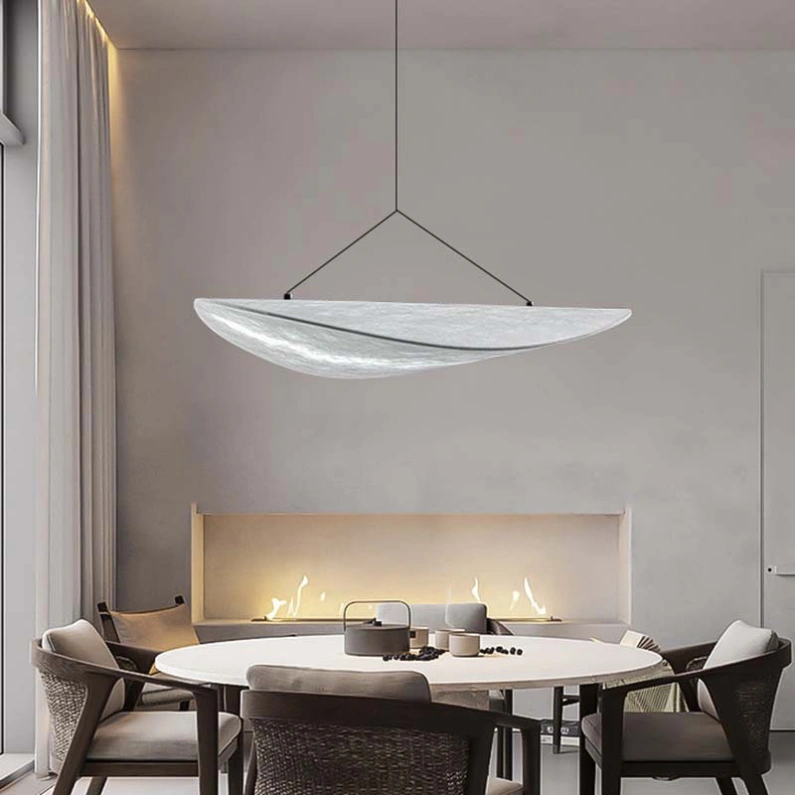Lampara Colgante Seda LED Estilo Wabi Sabi para Comedor