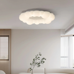 Lámpara de techo nube LED regulable de diseño blanco para dormitorio