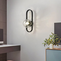 Aplique de Pared Bola Moderno de Vidrio con LED para Mesita Noche