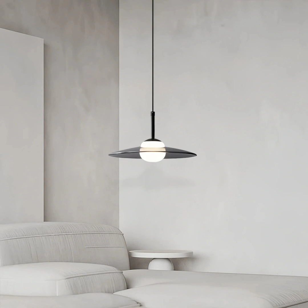 Lámpara colgante de cristal moderna LED regulable ahumada en forma de disco