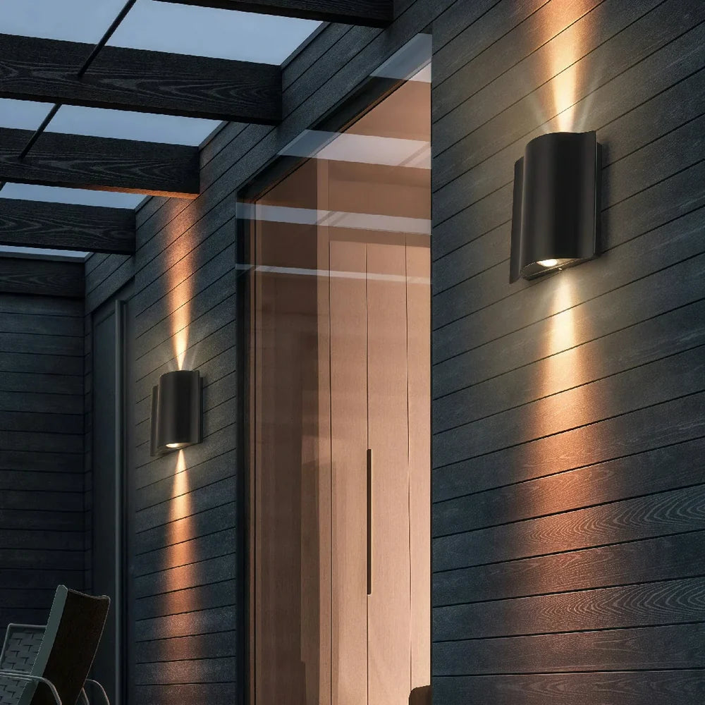 Aplique bidireccional exterior moderno negro LED IP65 para porch