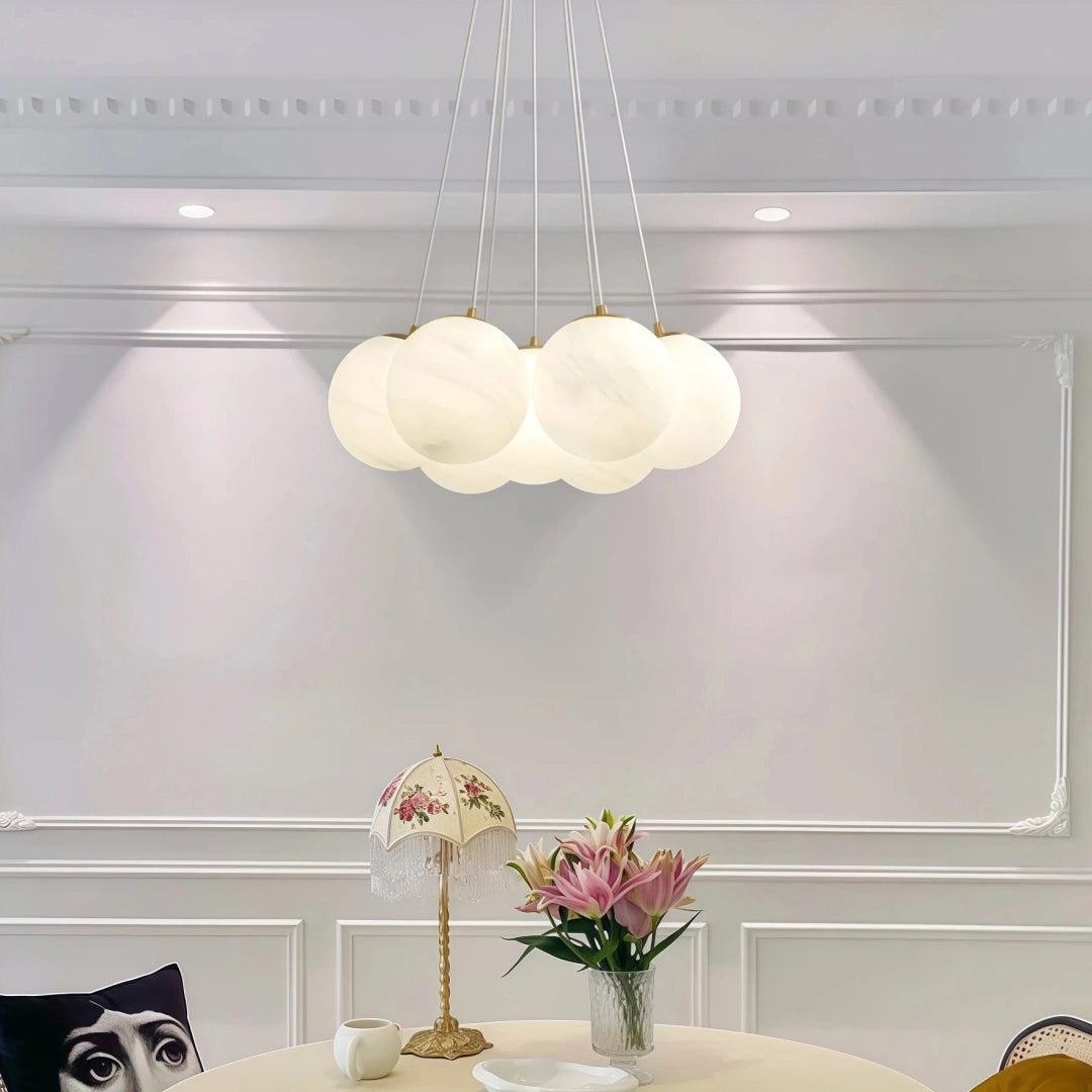 Lámpara colgante de varias luces moderna de cristal con diseño Bubble para salón