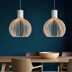 Lámpara colgante de madera estilo nórdico regulable en altura para comedor
