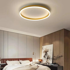 Plafón circular de techo minimalista LED con luz suave para dormitorio