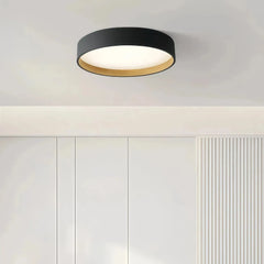 Plafón circular moderno LED de metal con efecto madera para dormitorio