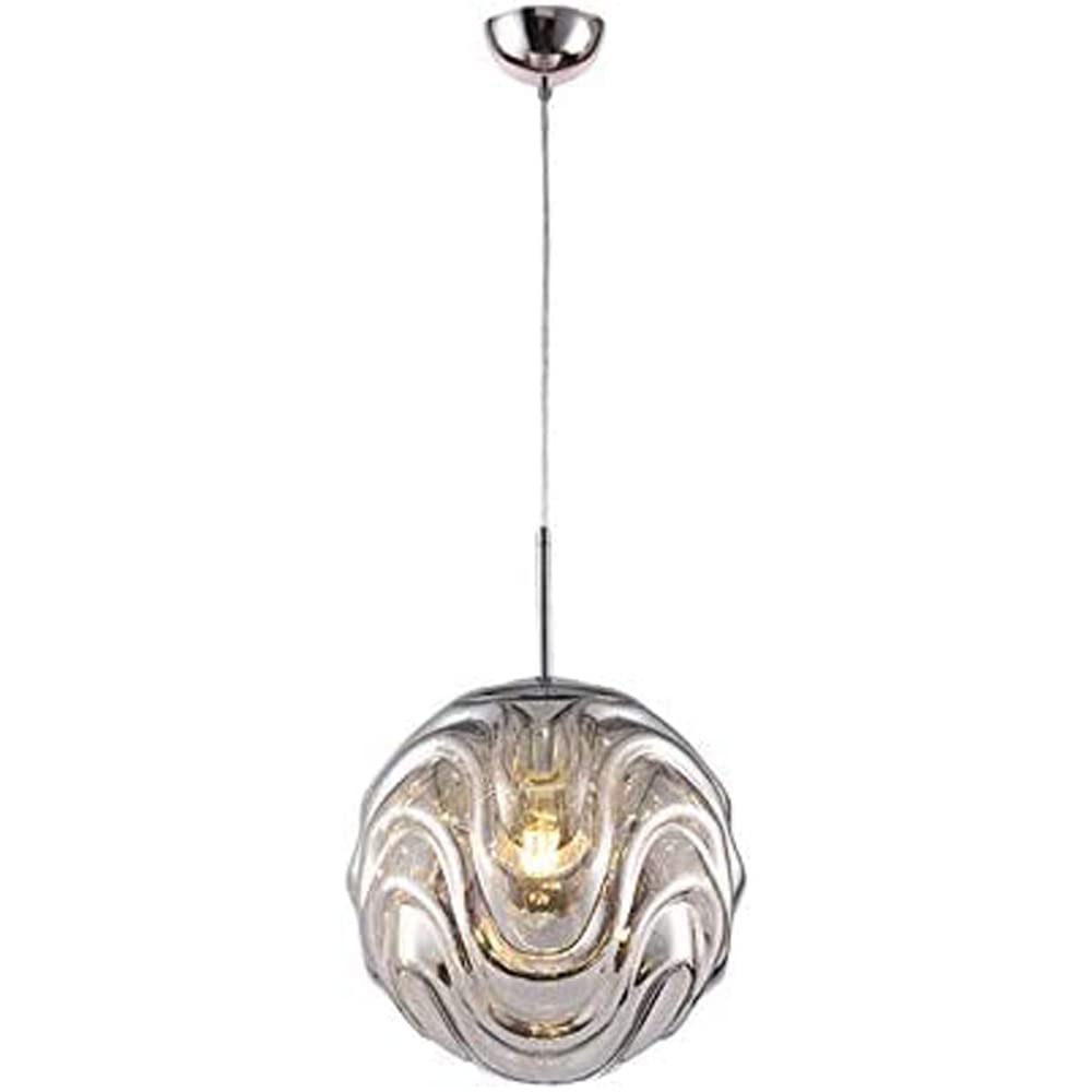 Colorful Wavy Pattern Spherical Glass Pendant Light